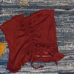 burgundy butterfly crop top